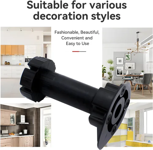 Vista 2 de Paquete de 2 elevadores de muebles de 4 pulgadas, elevadores de cama de 4 pulgadas, resistentes con almohadillas antideslizantes, soporta 1000