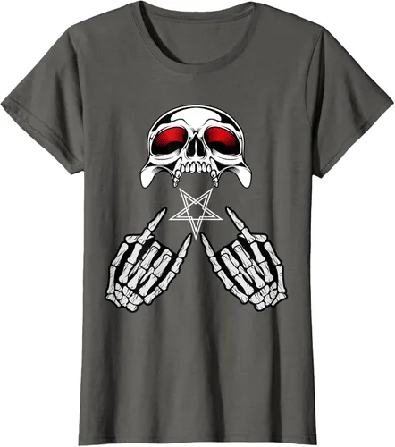 Vista 6 de Camisas de metal pesado con diseño de abanico de metal Negro
