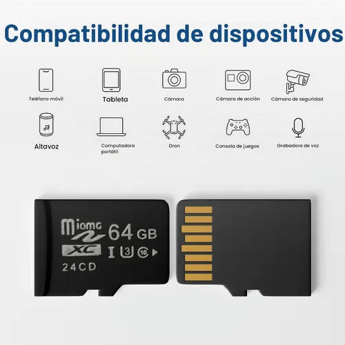 Vista 3 de Vital Tech - Tarjeta micro SD de 64 GB, clase 10, UHS-3, tarjeta de memoria de alta velocidad Up to 90MB/s Read/Write for Smartphones, Tablets