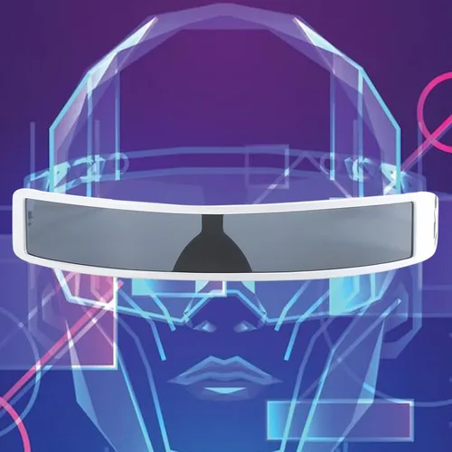 Vista 4 de Dollger Gafas de sol envolventes futuristas sin montura para mujeres y hombres, Y2k Fashion CyberPunk de una pieza, visera de cíclope espacial
