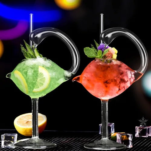 Vista 4 de Vasos de cóctel – Juego de 2 vasos de cisne de 6 onzas, regalo de boda para jugo, martini, tequila, margarita
