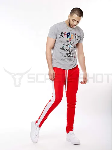Vista 4 de SCREENSHOT - Pantalones deportivos para hombre, estilo hip hop, de alta calidad, ajustados, cómodos, atléticos, para entrenamiento, moda urbana