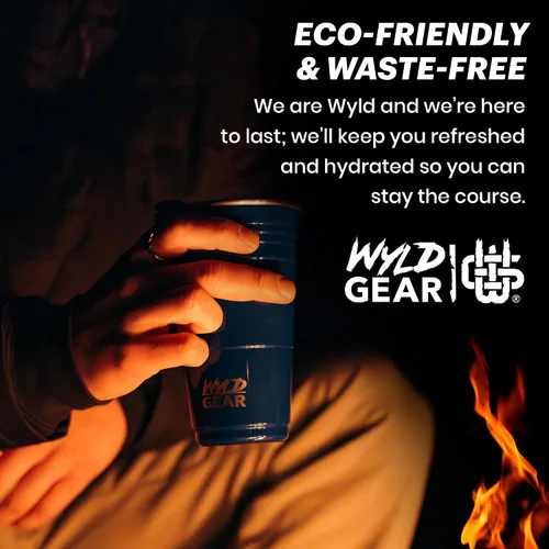 Vista 8 de Wyld Gear - Taza de metal reutilizable de acero inoxidable de 16 onzas con tapa