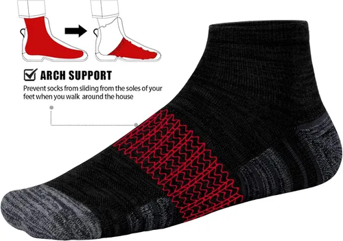 Vista 4 de YUEDGE Paquete de 5 calcetines de tobillo para hombre acolchados de corte bajo para entrenamiento golf atléticos para hombre talla 6-9 9-12