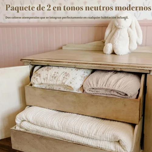 Vista 7 de Konssy Sábanas de Muselina para Cuna para Niña y Niño, 2 Piezas de Sábanas de Bebé de Algodón Suave y Transpirable para Colchón de Cuna Estándar