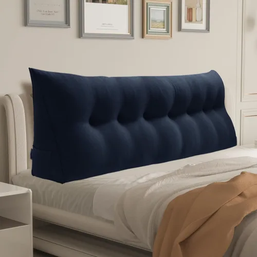 Vista 19 de WOWMAX - Almohada grande triangular con respaldo para cabecera, almohada de posicionamiento para lectura en forma de cuña, con funda extraíble