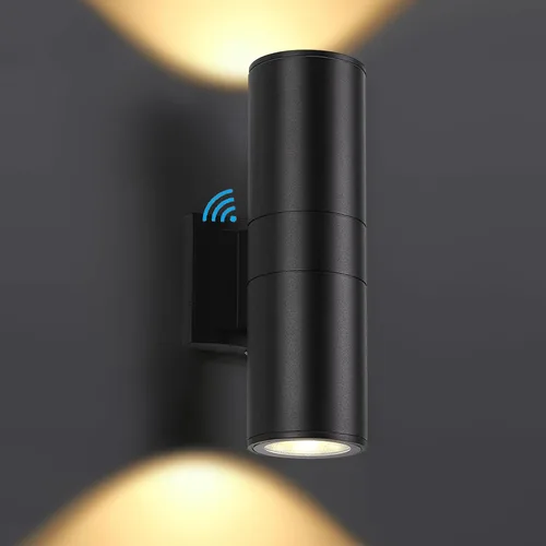Vista 13 de DAKAFUL 5CCT - Luces de pared regulables para exteriores, paquete de 2 unidades, 3000 K, 5000 K, 6000 K, cilindro LED integrado, luz de aluminio