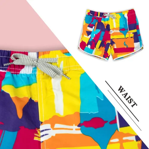 Vista 6 de Pantalones cortos de playa para mujer con tela para natación de secado rápido.