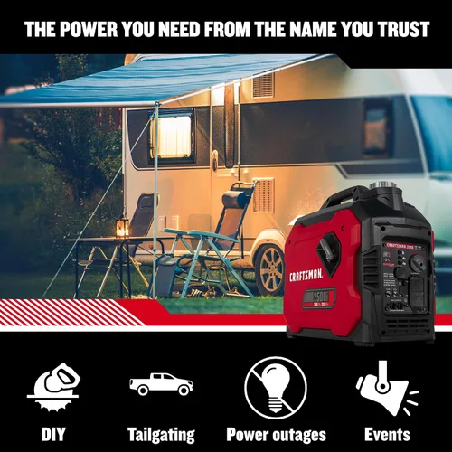 Vista 2 de Craftsman C0010250 Generador portátil de gas de 2,500 vatios - Potencia confiable para actividades al aire libre - Funcionamiento silencioso