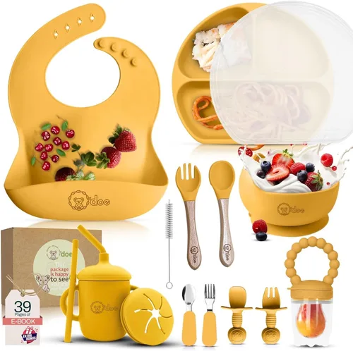 Vista 10 de O'doe™ Silicone Baby Feeding Set, 17-Piece Baby Weaning Set BPA-Free Púrpura