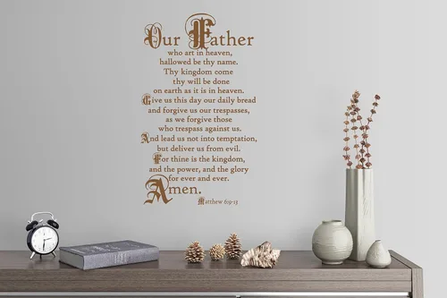 Vista 9 de 38"x24" Lord's Prayer Our Father Who Art in Heaven Give Us This Day Our Daily Bread Amen Mateo 6:9-13 - Adhesivo decorativo para pared