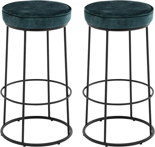 Vista 11 de DUHOME Juego de 2 taburetes de bar, taburete de cocina, taburetes de bar modernos de altura de mostrador, sillas de comedor para desayuno, taburete