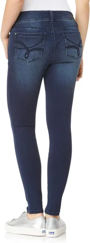 Vista 2 de WallFlower Women's Size Ultra Skinny Mid-Rise Insta Soft Juniors Jeans (Standard and Plus)