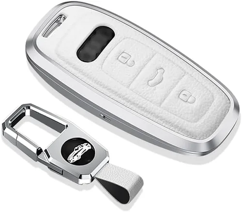 Vista 8 de SANRILY Funda de llave para Audi 2020 2021 de cuero de metal, Negro