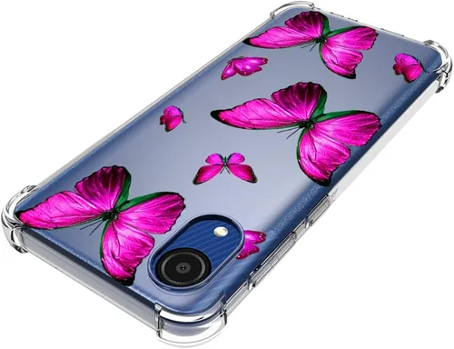 Vista 4 de Funda para Galaxy A03 Core, Samsung A03 Core SM-A032F Linda funda, transparente y flexible parachoques TPU suave goma silicona funda para teléfono
