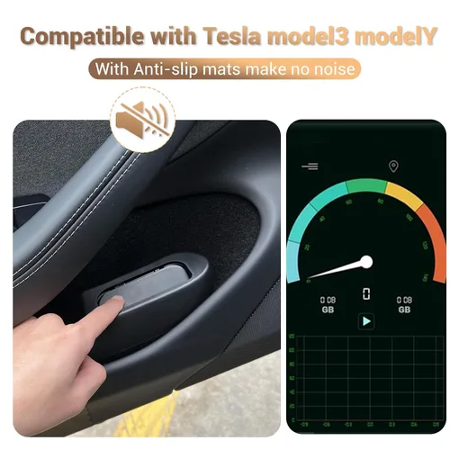 Vista 3 de YEE PIN Compatible con el cubo de basura Tesla Model Y para Tesla Model Y (2024-2020), puerta de automóvil Tesla Model 3 (2023-2017), puerta