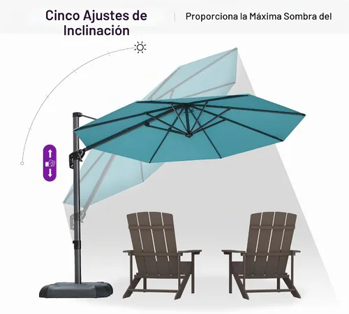 Vista 247 de PURPLE LEAF Paraguas al aire libre con base 8' x 8' protección solar verde Manzana Verde (Apple Green)