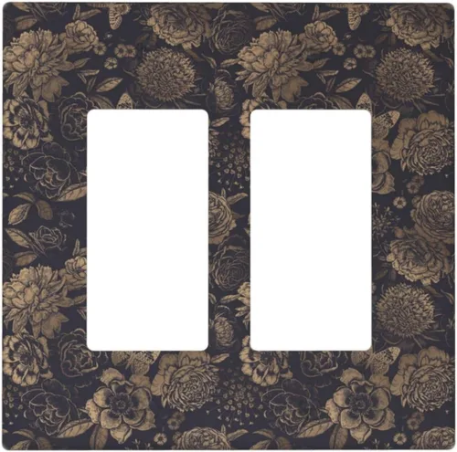 Vista 24 de William Morris Floral Boho Azul Medianoche Azul Bohemio Flor 1 Banda Dúplex Cubierta de Salida Decorativa Receptáculo Único Interruptor Eléctrico