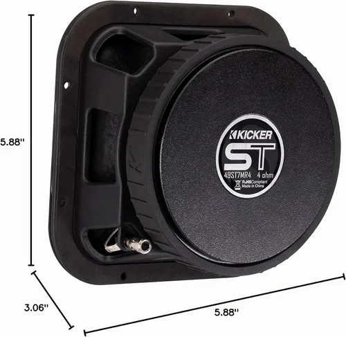 Vista 11 de KICKER 49ST7MR4 7" Street Series Square Mid-Bass, par, 4ohm