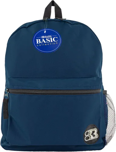 Vista 11 de BAZIC - Mochila escolar de 16 pulgadas, color negro, ligera, con parte