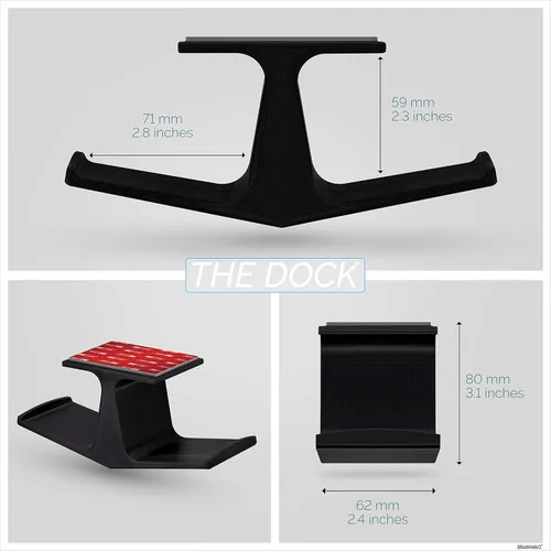Vista 6 de BRAINWAVZ The Dock - Soporte de control de juego doble debajo del escritorio para Xbox Series X, One, PS5, PS4, Switch, Streelseries, PC Gamepad