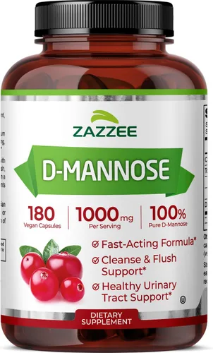 Vista 11 de Zazzee Gomitas D-manosa, 1000 mg por porción, 60 gomitas veganas, sabor a fresa, sin azúcar, potente y de acción rápida, apoyo natural para la salud