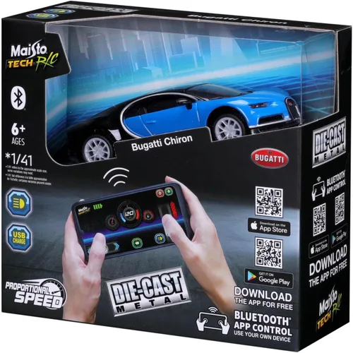 Vista 2 de Maisto Tech R/C 1:41 Mini Metal Bugatti Chiron