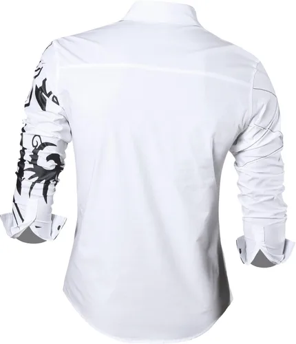 Vista 149 de JZS041, camisa de vestir de manga larga para hombre