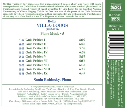 Vista 2 de Música para piano Villa-Lobos Guia Prático Nos. 3542 ES