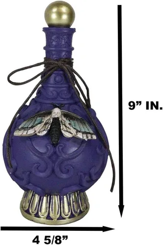 Vista 2 de Ebros Gift Oculto Wicca Divinidad Espiritual Polilla Metamorfosis Púrpura Faux Poción Botella Decoración Figurilla Brujas Místicas Wicca Ocultista