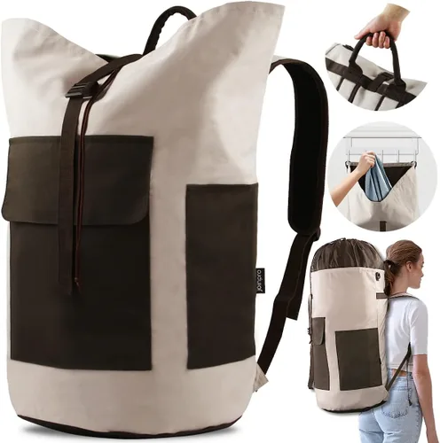 Vista 13 de JOINPRO Bolsa de lavandería con mochila, bolsas de lavandería de viaje extra grandes de 125L con correas de hombro, diseño ajustable y extensible