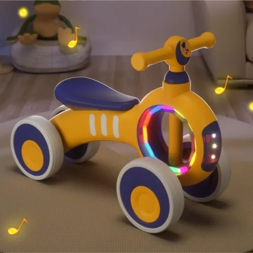 Vista 3 de Bicicleta de equilibrio para bebés sin pedal 4 ruedas de silencio Primero Rojo