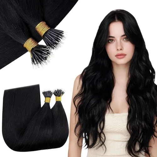 Vista 20 de RUNATURE Extensiones de cabello humano con punta en U, color marrón ceniza a rubio platino