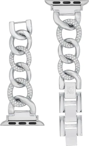 Vista 2 de Anne Klein Pulsera de cadena de moda para Apple Watch, segura, ajustable, correa de repuesto para Apple Watch, se adapta a la mayoría de muñecas