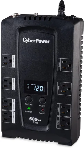 Vista 2 de Sistema de alimentación ininterrumpida de CyberPower LCD inteligente y compacto Negro