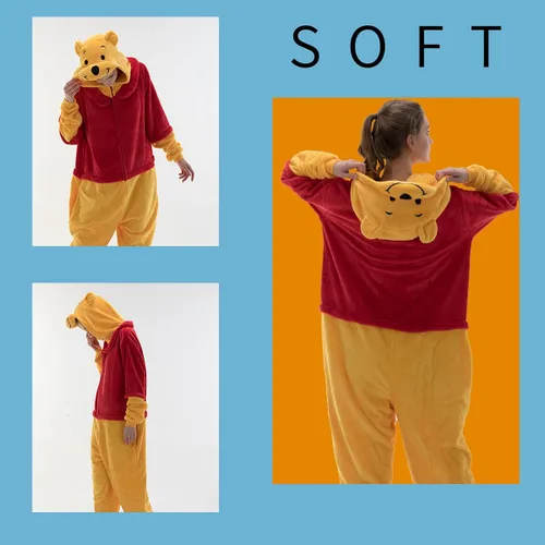Vista 7 de COSUSKET Snug Fit Unisex Adult Onesie Pajamas Flannel Cosplay Animal One Piece Halloween Costume Sleepwear Homewear