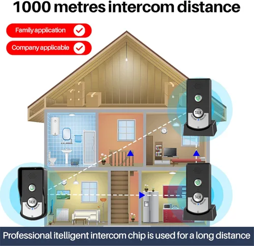 Vista 5 de Intercomunicadores inalámbricos para el hogar, 4,921.3 ft, 2 métodos de carga, sistema de intercomunicador inalámbrico de largo alcance, timbre