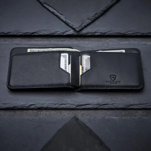 Vista 3 de Vaultskin MANHATTAN - Cartera delgada y minimalista plegable y soporte para tarjetas de crédito con bloqueo RFID e ideal para bolsillo frontal
