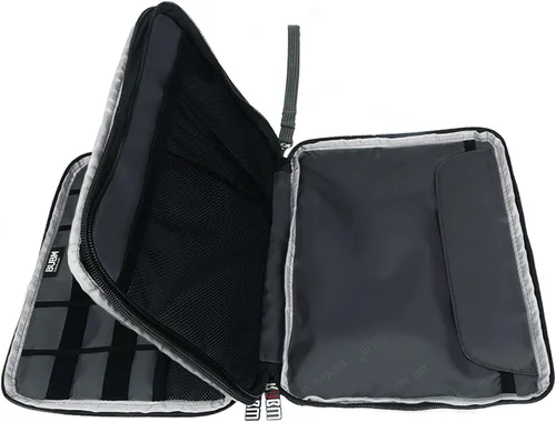 Vista 3 de Organizador de equipaje con doble capa para viajes BUBM, para llevar dispositivos y accesorios electrónicos., Negro, 2 capas L Bolsa de viaje
