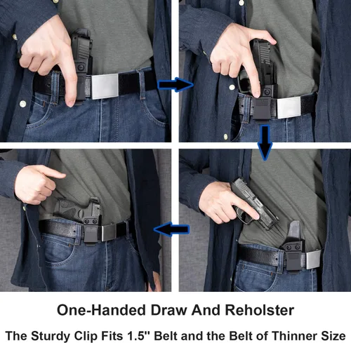 Vista 4 de GUN & FLOWER Funda de pistola IWB para transporte oculto, compatible con S&W M&P Shield Plus/Shield/Shield M2.0 9mm/.40 con cañón de 3.1''.
