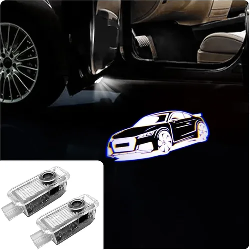 Vista 13 de 2 luces de logotipo HD para puerta de automóvil, proyector LED, luz de sombra de puerta, luz de bienvenida, emblema láser, logotipo, luces de charco