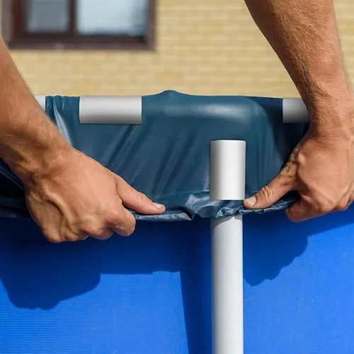 Vista 6 de Jetec 16 clips blancos para cubierta de piscina para piscinas sobre el suelo, abrazaderas de PVC para piscina, clips de cubierta de protección