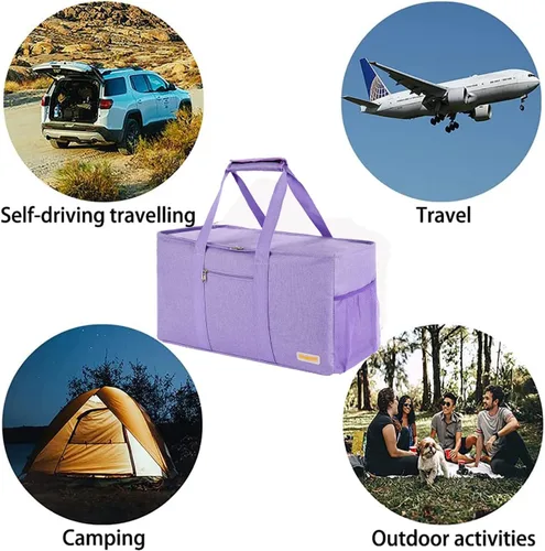 Vista 7 de Bolsa grande utilitaria, bolsa impermeable para playa y picnic, almacenamiento plegable y reutilizable