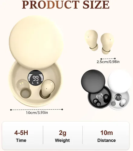 Vista 3 de Mini auriculares invisibles Bluetooth 5.4, auriculares con cancelación de ruido 2025 para dormir, cómodos mini auriculares inalámbricos para dormir