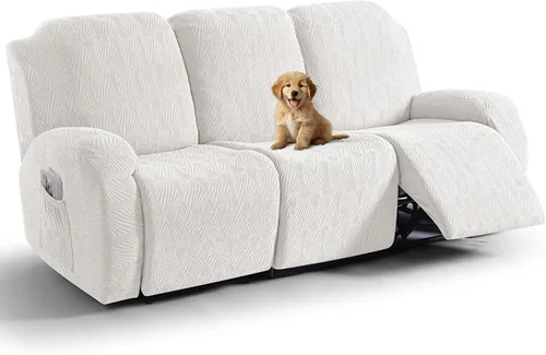 Vista 18 de VANSOFY Fundas para sillas reclinables, 4 piezas, elásticas, de tela jacquard, suave funda para silla reclinable, protector de muebles con parte