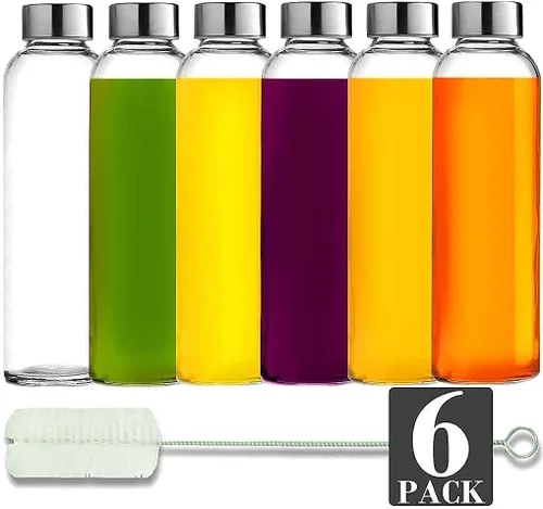 Vista 3 de Brieftons Paquete de 6 botellas de agua de vidrio y 6 fundas de silicona