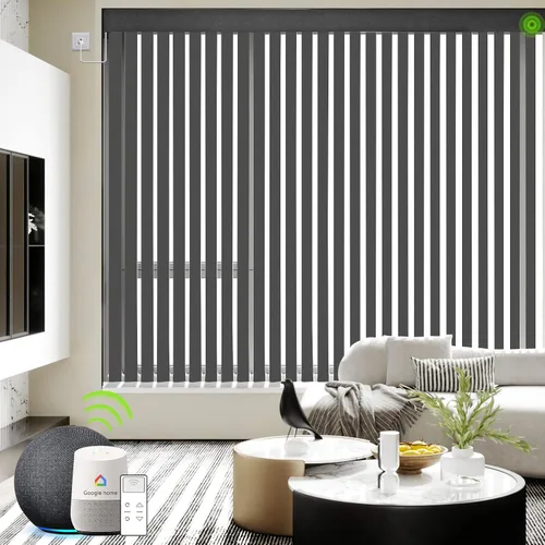 Vista 8 de Yoolax - Persianas verticales transparentes motorizadas, muestras de tela multicolor
