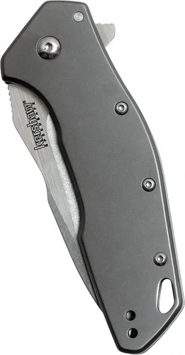 Vista 5 de Kershaw Eris, cuchillo de bolsillo con punta filosa y apertura asistida rápida y segura, gris EDC con apertura asistida, bolsillo reversible