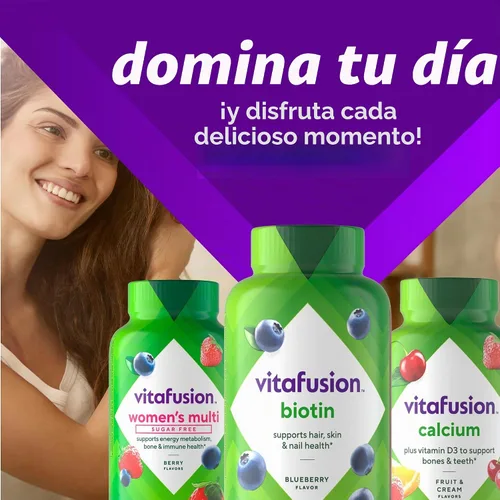 Vista 7 de vitafusion Vitaminas gomosas de biotina extra fuertes, sabor a bayas, 5,000 mcg de vitaminas de biotina, marca de vitaminas gomosas número 1