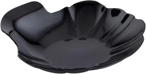 Vista 2 de Restaurantware Plato de aperitivo de 3.3 pulgadas, 25 platos desechables de plástico para aperitivos, resistentes platos de cóctel de plástico negro